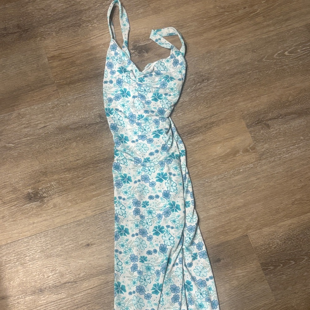 Floral Blue and White Women's Dress